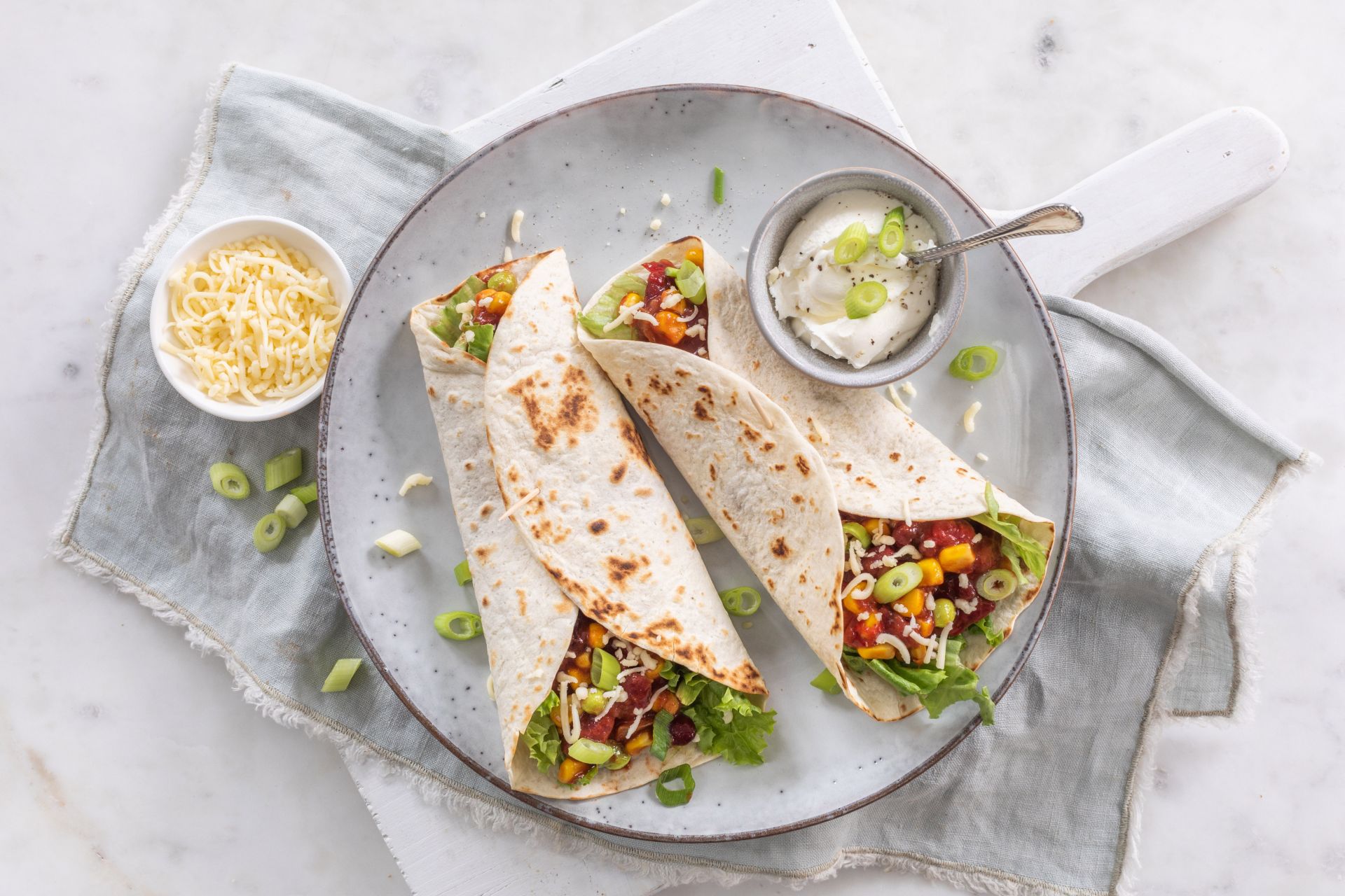Wraps met kidneybonen chili schotel